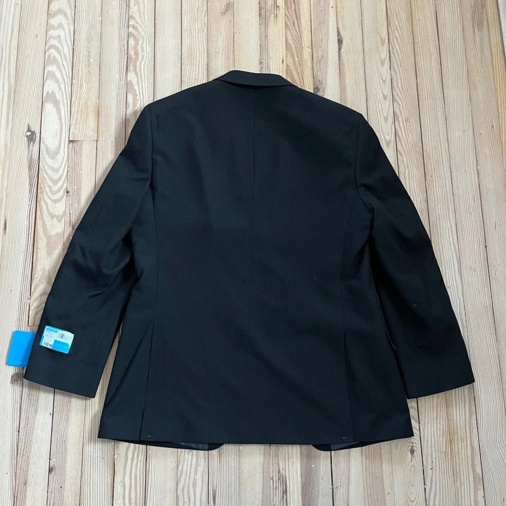 NWT Haggar Mens Black Pinstripe Suit‎ Separate Blazer 40 Regular Preppy Business
